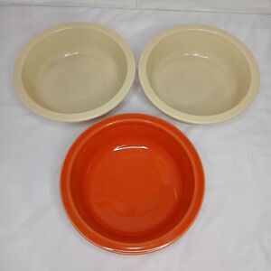 FIESTAWARE Fiesta Yellow Red  8.25" Pasta Bowls Homer Laughlin Set Of 3
